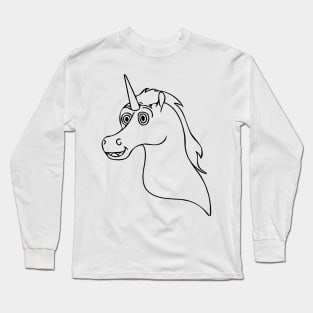 Surprised Unicorn Face Long Sleeve T-Shirt